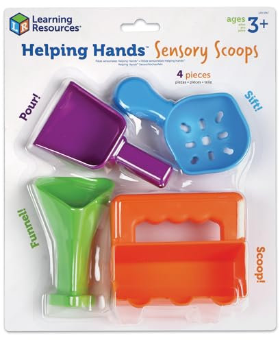 Learning Resources Helping Hands Sensory Scoops, 4 Pieces, Ages 3+, fine Motor Skills Toys for Children, Toddler Water and Sand Play Set