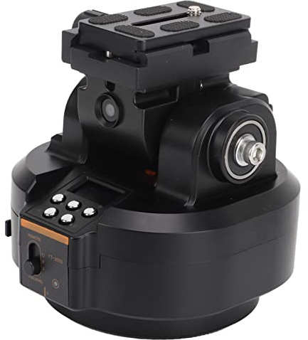 Motorisierter Drehbarer Panorama-Stativkopf, Schwenk-/Neigekopf mit 2,4-G-Funkfernbedienung und Telefonhalter, Belastbar Bis 2 Kg, für DSLR-Kameras, Camcorder, Smartphones, Stativ