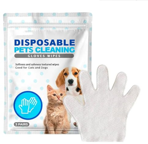 GNAUMORE Hunde-Reinigungshandschuh-Tücher,Handschuhe und Tücher für die Reinigung von Haustieren,Einweg-Reinigungshandschuhe für Haustiere,Einweg Haustier Reinigungshandschuh Tücher