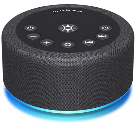 Sound Machine Night Light White Noise Brown Noise Machine 30 Non Looping Sounds 12 Lights 5 Timers 36 Adjustable Volume Memory Function Sleep Sounds Machine for Baby Kids Adult & Home Office Travel