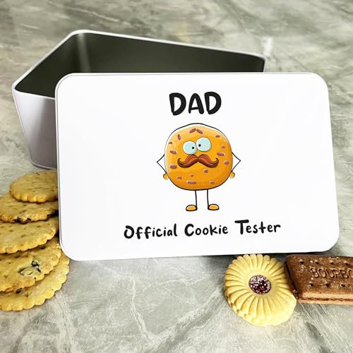 Funny Cookie Moustache Dad Personalised Gift Cookies Treats Biscuit Tin Personalised Gift | Custom Gift | Personalized Tin | Cake, Biscuit & Treat Tins | Gift For Her | Gift For Him