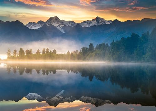 Ravensburger Puzzle 12000356 1000 Teile - Sonnenaufgang über Lake Matheson, Neuseeland - Puzzle für Erwachsene und Kinder ab 14 Jahren, Amazon Sonderedition [Exklusiv bei Amazon]
