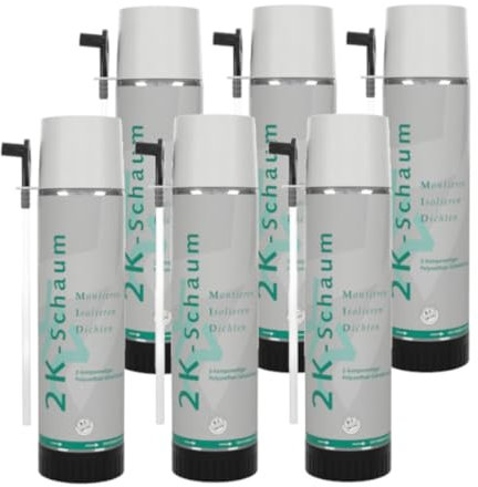 VE-INDUSTRIES 6x 2K B2 Türzargenschaum Schnellschaum Türschaum PU Adapterschaum 400ml
