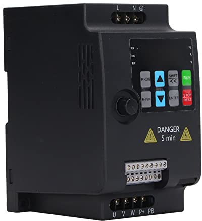 flexman Variateur Fréquence, Entrée Monophasée AC 220 V, Variateur Fréquence Sortie Triphasé AC 0~220 V, Contrôleur Moteur 0,75 Kw pour le Contrôle la Vitesse du Moteur