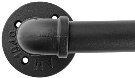 LDXDRU Asta per tende in metallo nero, montaggio a soffitto, 107 cm fino a 305 cm, industriale, allungabile, per esterni, resistente alle intemperie