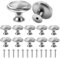 Taoduod 12 Piezas Tirador de Mueble Redondo Plateado Perilla de Armario en Forma de Hongo Pomos Redondos de 30mm para Muebles Mango de un Solo Orificio con 12 Tornillos para Cajón, Armarios de Cocina