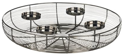 EGLO LIVING Adventskranz Hagony, Kerzenhalter Gestell für 4 Adventskerzen | Advent Kerzenständer für Stumpenkerzen, Tischdeko Weihnachten aus Metall in Silber, ⌀ 45 cm