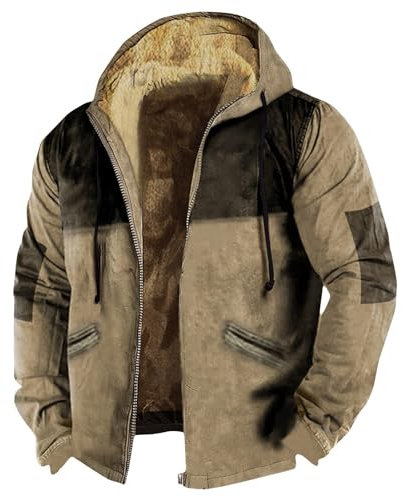 Herren Winterjacke Fliegerjacke Herren Jagdbekleidung Herren Bomberjacke Herren Jacke Herren Arbeitsjacke Herren Lange Jacke Herren Watthosen Herren Wasserdicht mit Stiefel Beige 3Xl