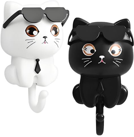 CANIPHA 2 Pcs Porte-clé intéressant pour chat, porte-clé créatif pour chat, porte-clé mignon à suspendre, porte-clé mignon pour le mur, crochets muraux pour animaux de compagnie