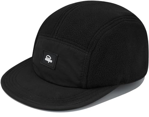 Winter 5 Panel Baseball Caps Vintage Dad Hats Casual Flat Brim Cap Urban Street Trucker Hat Umpire Cap Men Fitted Hats,ADTB1-Black