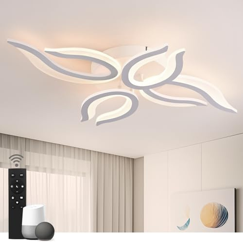Sky angle Plafoniera LED Smart con Controllo Vocale Alexa/Google Home, Luci a Soffitto Dimmerabili 30W, Lampada Piatta per Soggiorno, Camera da Letto, Bagno, Cucina
