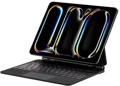 Seagtigau Magic Keyboard Hülle für iPad Pro 11 Zoll M4 2024 / M5 2025, Magnetische Tastaturhülle mit Multi-Touch Trackpad, Hintergrundbeleuchtung, Leichtgewicht, QWERTZ