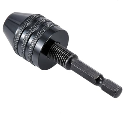 HOHXEN 0.6-8mm Keyless Drill Chuck Conversion Tool Adapter, Mini 3-Jaw Drill Chuck Quick Change Converter Screwdriver Driver Adapter with 1/4'' Hex Shank for Micro-Production or Medical Industry