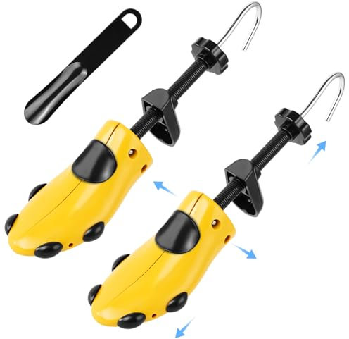 Alaoo Schuhspanner Herren und Damen-EU 35-42, 4-Wege Schuhdehner, Kunststoff & Metall Schuhdehner Schuhweiter, Schuhspreizer für Einstellbare Länge und Breite mit Schuhlöffel für alle Schuhe geeignet