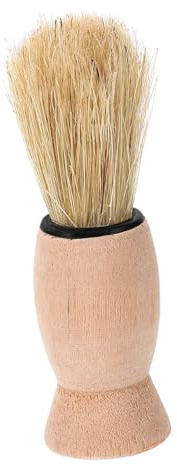 WRITWAA Bartrasierpinsel Klein mit Weichen Borsten für Männer Friseurzubehör für Bart und Haarschneidepflege Vintage Design Bartbürste für Salon und Zuhause Praktische Haarfegerfunktion