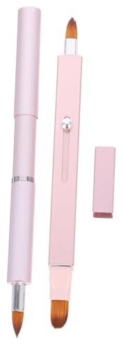 DEARMAMY 2 Pièces Brosse à lèvres à double tête pour lustre mélange mat gloses outils de maquillage pinceau brillant à lèvres baguettes à lèvres pinceau de maquillage tube en aluminium