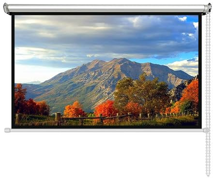 Pantalla Manual Extensible, Pantalla Proyector 60/72 Pulgadas, Pantalla Proyector Enrollable para Cine Casa Presentación Oficina, Borde Negro para Un Mayor Contraste, Formato 16:9/4:3(16:9 60)