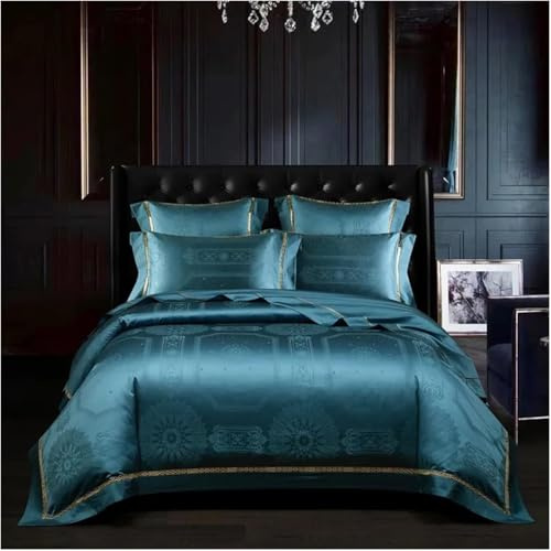 Conjunto de Ropa de Cama de Lujo de algodón de 1200tc de Lujo Suave 4pcs súper King Size Size Tope dórdico sábado de sábana de Almohadillas de Cuatro Piezas (a, sábana Plana-Reina 4pcs)