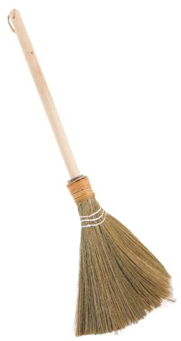 FRCOLOR Handmade Bamboo and Straw Whisk Broom Detachable Handle, Large Size 74cm 0.28kg, Soft Bristle Dust Brush for Indoor and Outdoor Cleaning, Toddler-friendly Household Sweeping Broom