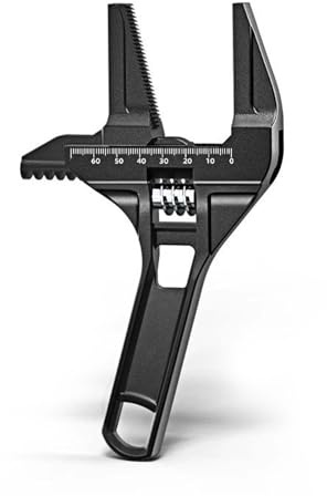 ShiningUU Wide Jaw Adjustable Spanner Alloy Home-use 6-68mm Opening Adjustable Handy Wrench | Bathroom Wrench | Compact Spanner Sets for Sink Taps & Tight Spaces | DIY Home Plumbing Tool (Black)