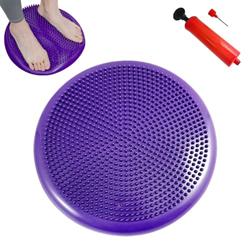 Cuscino Propriocettivo in PVC,Gonfiabile per Equilibrio Comprensivo di Pompa,Cuscino Equilibrio Gonfiabile per Yoga,Fitness,Pilates,Sport Esercizio Fisico,Allenamento,Diametro 33.5 cm