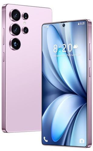 Smartphone S26 Ultra Pas Cher, Version Internationale débloquée, écran HD 7,3 Pouces, Android 14.0, 16 Go de RAM, 1 to de ROM, Double SIM, réseau 5G, pour Jeux TV,Pink-1TB