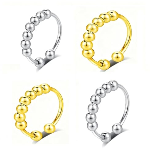 SOUTHPLUS Anello Antistress Anello donna impermeabile in acciaio inox durevole Anelli regolabili dalla taglia Bigiotteria per il tuo look personalizzato Regalo per Ragazza Madre