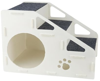Hundetreppe - rutschfeste Treppen Für Tiere - 4 Stufen Rampe Für Tierhaus | Für Hohes Bett Schlafzimmer Couch Kleine Mittelgroße Große Tiere Welpen Kätzchen