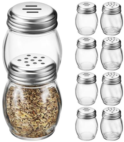 Glass Seasoning Bottles Salt and Pepper Shakers 10 Pcs 150ml