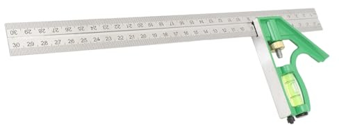 ERYUE Règle D'angle carré Combinée de 300 Mm avec Niveau à Bulle, Technologie de Haute Précision, Mesure Multidimensionnelle pour le Niveau, Mesure D'angle 90° et 45°, Support