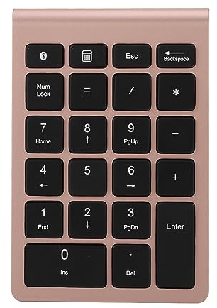 Omquot BT304 tastierino numerico a 22 tasti, tastiera wireless, compatibile con Bluetooth 5.0 (oro rosa)