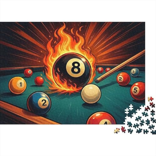 Fire Ball Pool Game Jigsaw Puzzles Puzzle for Adults Kids. 1000 Pieces Whimsical Challenge Toy Educational Games Home Decoration for Educational Games Gifts 38x26cm/1000pcs