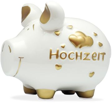 Sparschwein Company - Spardose Hochzeit 17 x 15 x 15 cm | Keramik Sparschwein, Geldgeschenk zur Hochzeit, 10027149