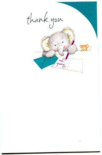 UK Greetings Tarjeta de agradecimiento – Regalos de agradecimiento – Tarjeta de regalo – Tarjeta de agradecimiento – Tarjeta de agradecimiento individual – Elefante