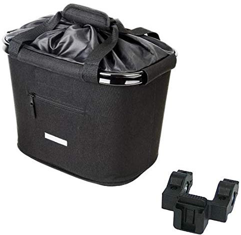 Blue Bird De Lux Fahrrad Lenkertasche Quick-Clip 20 Liter Lenkerkorb Nero + 2 Lenkerhalter