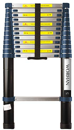 WORHAN Teleskopische 3.8m TELESKOPLEITER ALULEITER ANLEGELEITER ALULEITER ALU TELESKOP Leiter MULTIFUNKTIONS Leiter 380cm 1K3.8C