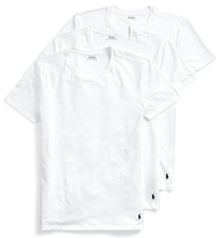POLO RALPH LAUREN Classic Fit Undershirt w/Wicking 3-Pack V-Necks 3 White/Cruise Navy Pp XL