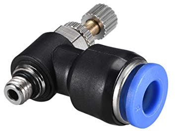 sourcing map Push to Connect Air Flow Control Valve,Elbow,6mm OD x M5 Male Thread,Pneumatic Flow Speed Controller Valve,Blue 6pcs
