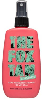 The Fox Tan - Rapid Watermelon Shimmer - Schimmernder Bräunungsbeschleuniger ohne Selbstbräuner, Bräunungsspray für Gesicht und Körper, für Sonne und Solarium, 120 ml
