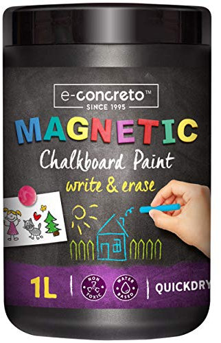 Optimum Pittura Lavagna Magnetica | Vernice Magnetica Nero 1000ml + Gesso