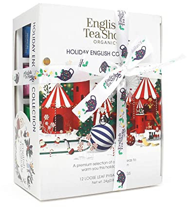 English Tea Shop Organic Holiday White Prism - 12 Pyramid Tea Bags - 4 Different Flavours., 24 g U060802