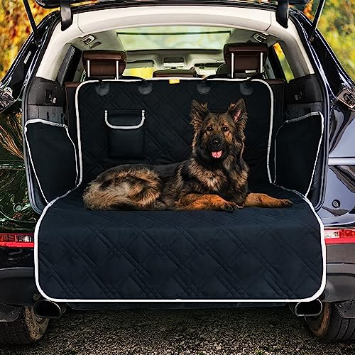 Toozey Kofferraumschutz Hund für SUV & Kombi, wasserdicht, 208 x 138 cm | Gesteppt mit Seitenschutz und Ladekantenschutz, 600D Oxford gegen Schmutz, Haare und Kratzer