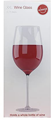 Winkee - Calice da vino gigante | Grande bicchiere da vino rosso | Bicchiere da vino in vetro | Bicchiere da vino per ogni occasione | Regalo per inaugurazione, matrimonio, compleanno | Ideale per regali originali | Alta qualità