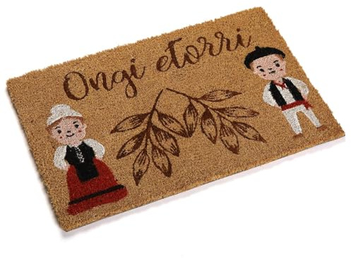 Versa Felpudo Dantzaris de Estilo Contemporáneo, Medidas (Al x L x An) 2 x 40 x 60 cm, Color Marrón