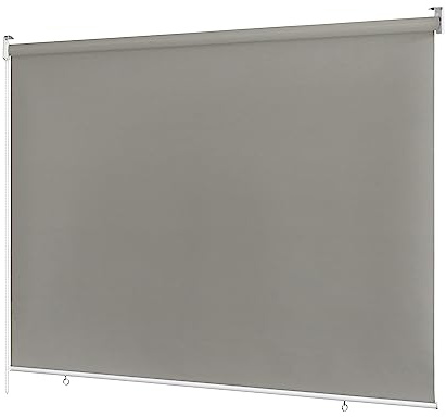 Ventanara® Außenrollo 100% Blickdicht Rollo Senkrechtmarkise Balkonrollo Sichtschutz Rollo Beschattung (240 x 230 cm, Grau)