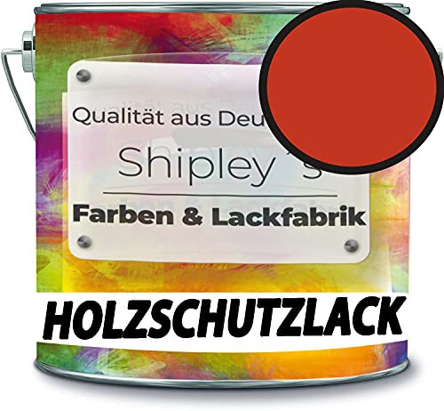 Holzschutzlack Holzlack Holzlasur wetterbeständiger Langzeitschutz Wetterschutzfarbe Holzschutzfarbe RAL 2002 Blutorange // Shipley's Farben & Lackfabrik