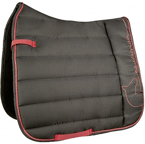 HKM Equestrian Schabracke 5908 Dunkelgrün/Neon Koralle Dressur