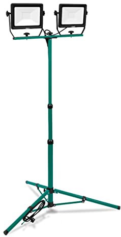 VONROC Baustrahler LED mit Stativ - LED Arbeitsstrahler höhenverstellbar [Einzeln Dreh- und Schwenkbar] Arbeitsleuchte für den Innenbereich [IP65 Schutz] (2x 50W)