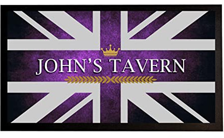 Artylicious Tapis de bar personnalisé - Motif Union Jack - Violet
