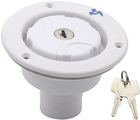 Bassulouda AbschließBarer EinfüLlstutzen für Wassertanks, Wohnwagen, FrischwassereinfüLlluke, Wohnmobil, AnhäNger, Tankdeckel, WohnmobilzubehöR (Weiß)